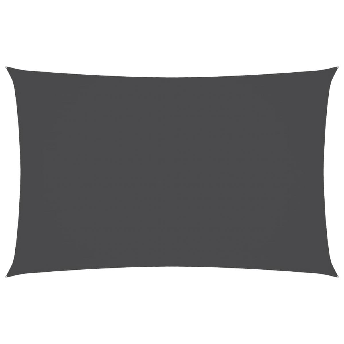 Toldo de vela rectangular tela Oxford gris antracita 2,5x5 m