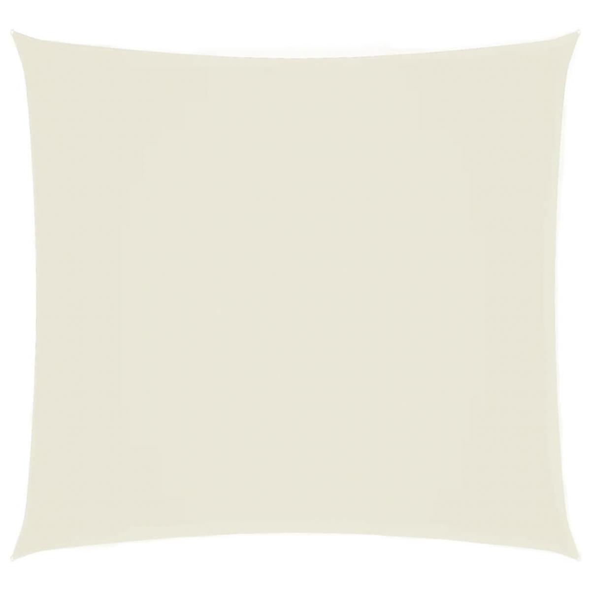 Toldo de vela cuadrado tela Oxford color crema 6x6 m