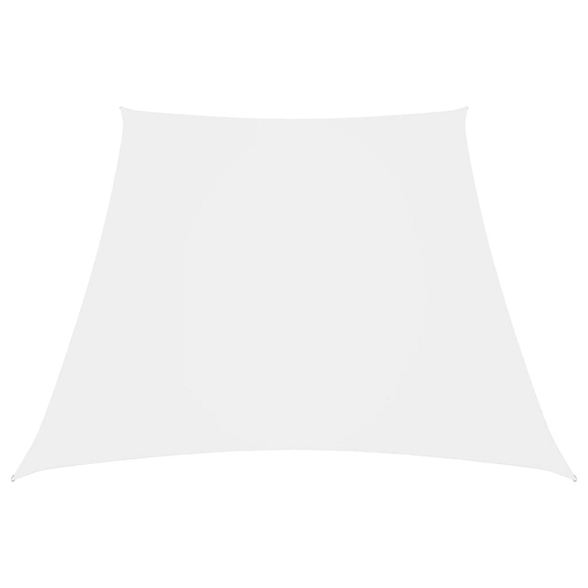 Toldo de vela trapezoidal de tela oxford blanco 3/5x4 m