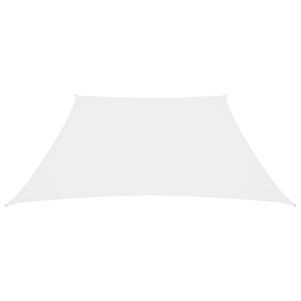 Toldo de vela trapezoidal de tela oxford blanco 3/5x4 m
