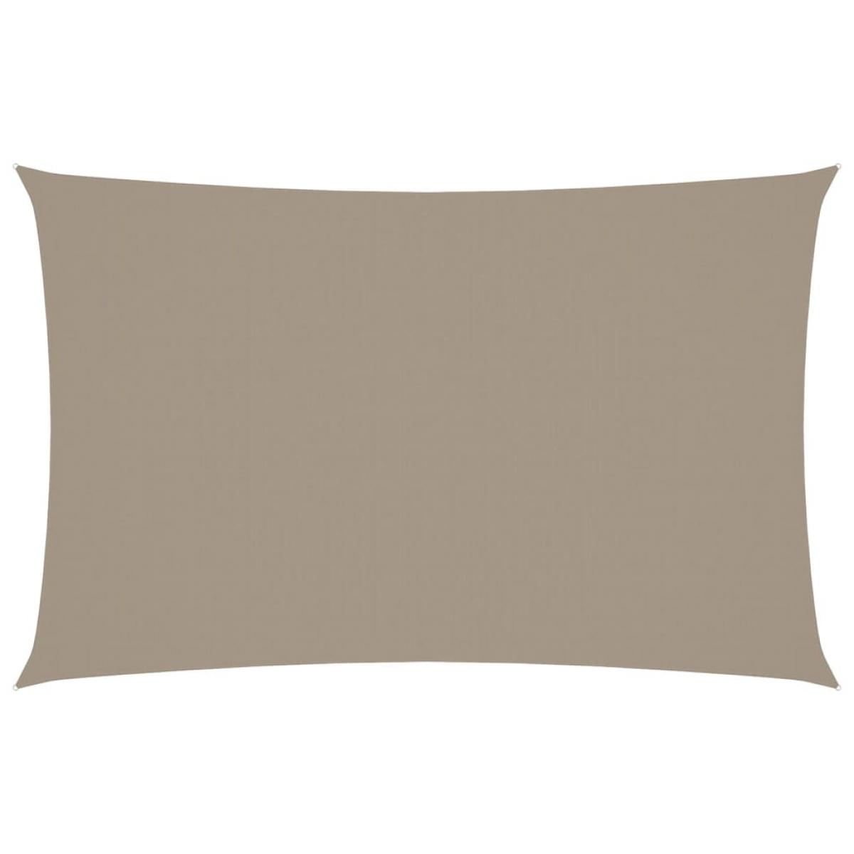 Toldo de vela rectangular tela Oxford gris taupe 4x7 m