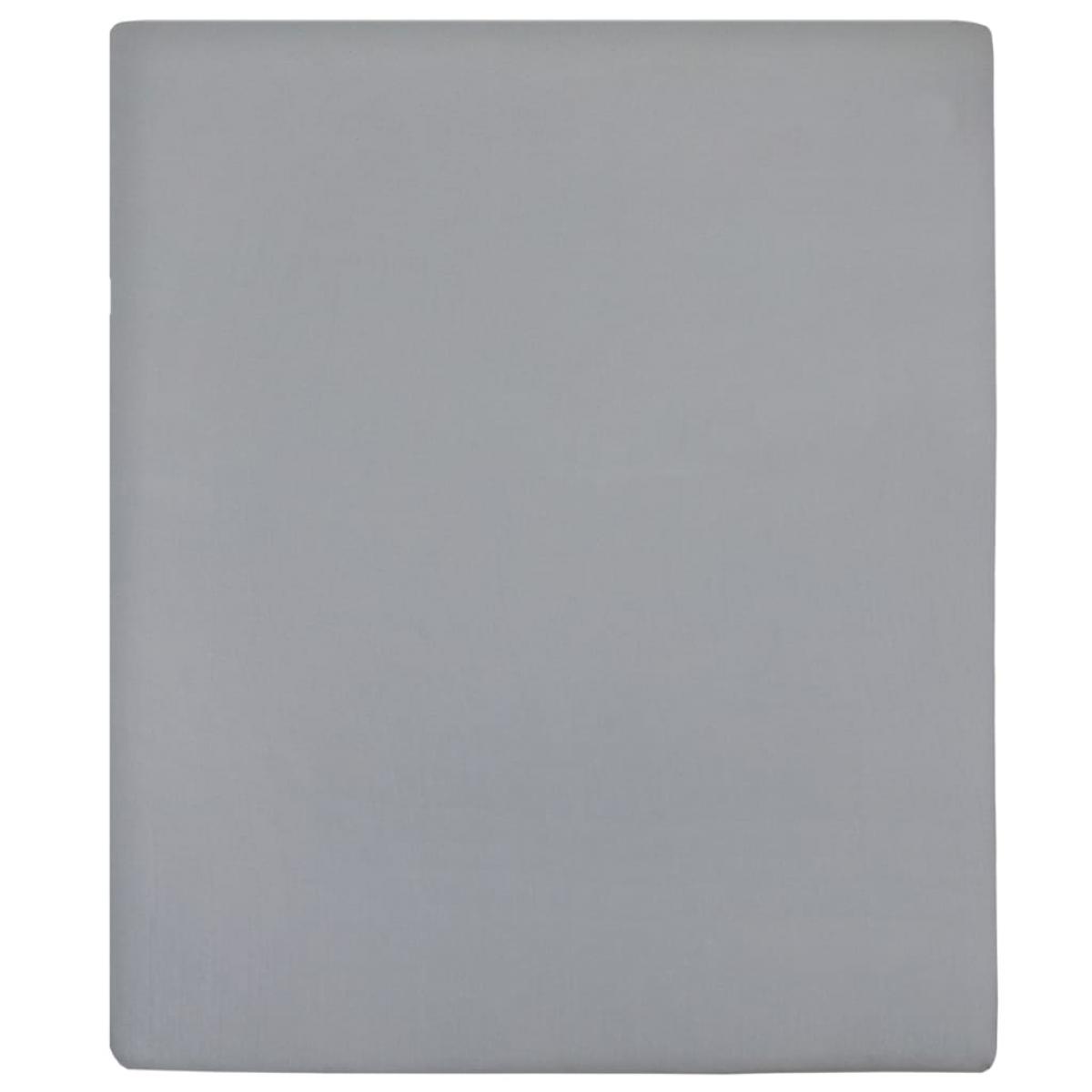 Sábana bajera jersey algodón gris 160x200 cm
