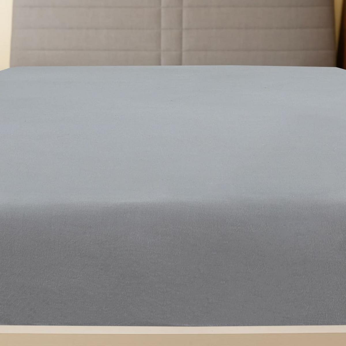 Sábana bajera jersey algodón gris 160x200 cm