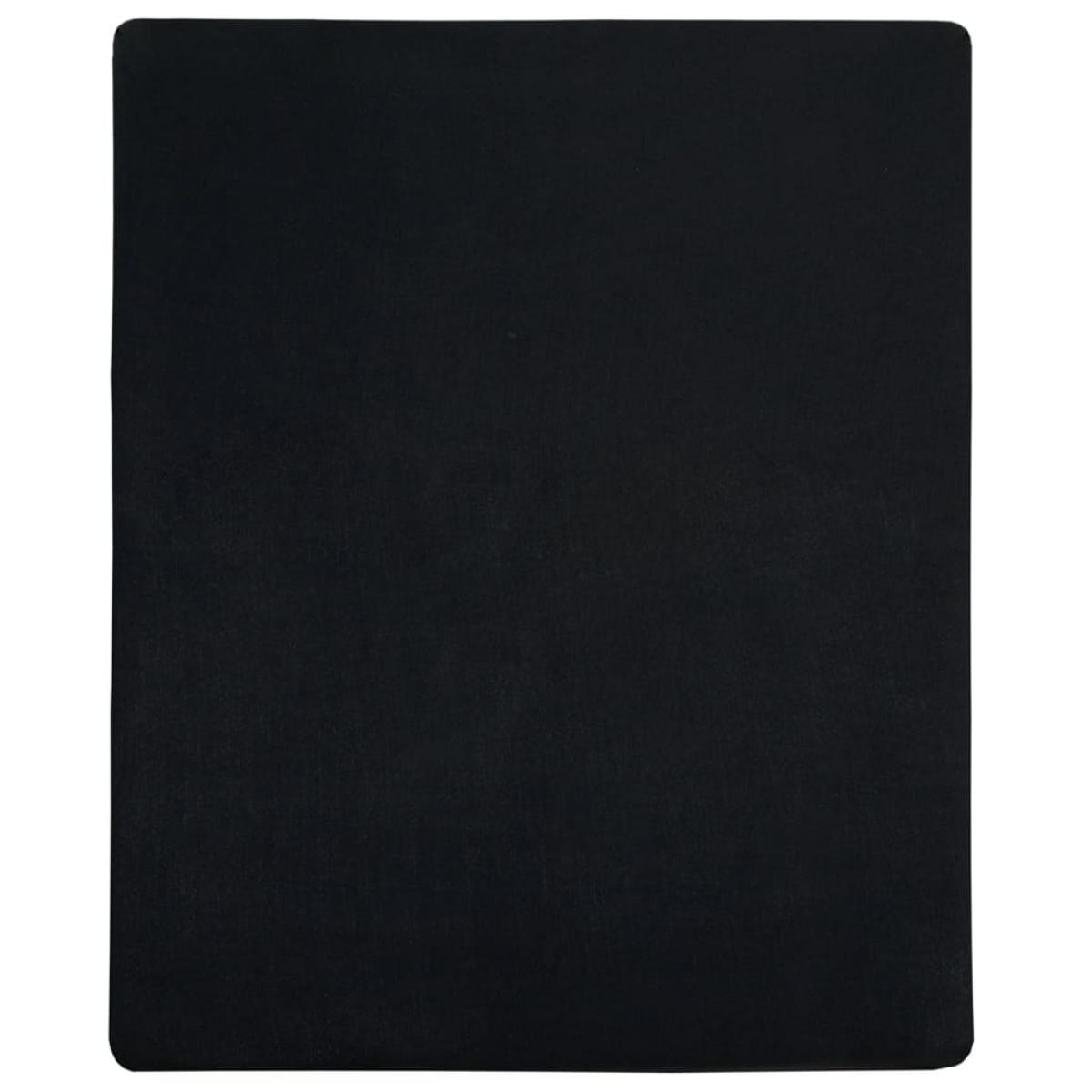 Sábana bajera jersey algodón negro 100x200 cm
