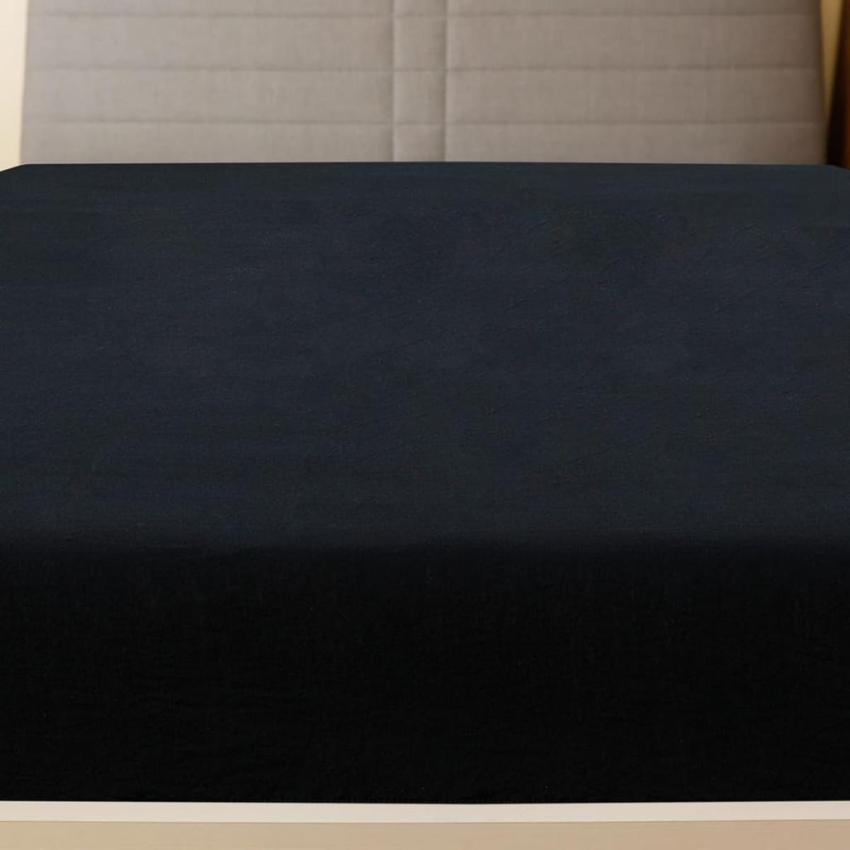Sábanas bajeras jersey 2 uds algodón negro antracita 180x200 cm