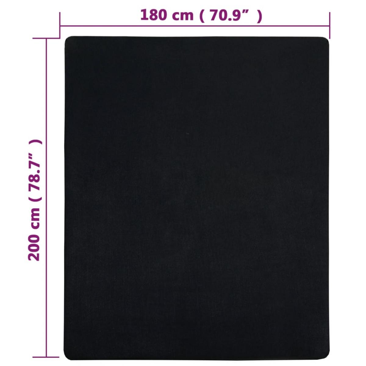 Sábanas bajeras jersey 2 uds algodón negro antracita 180x200 cm