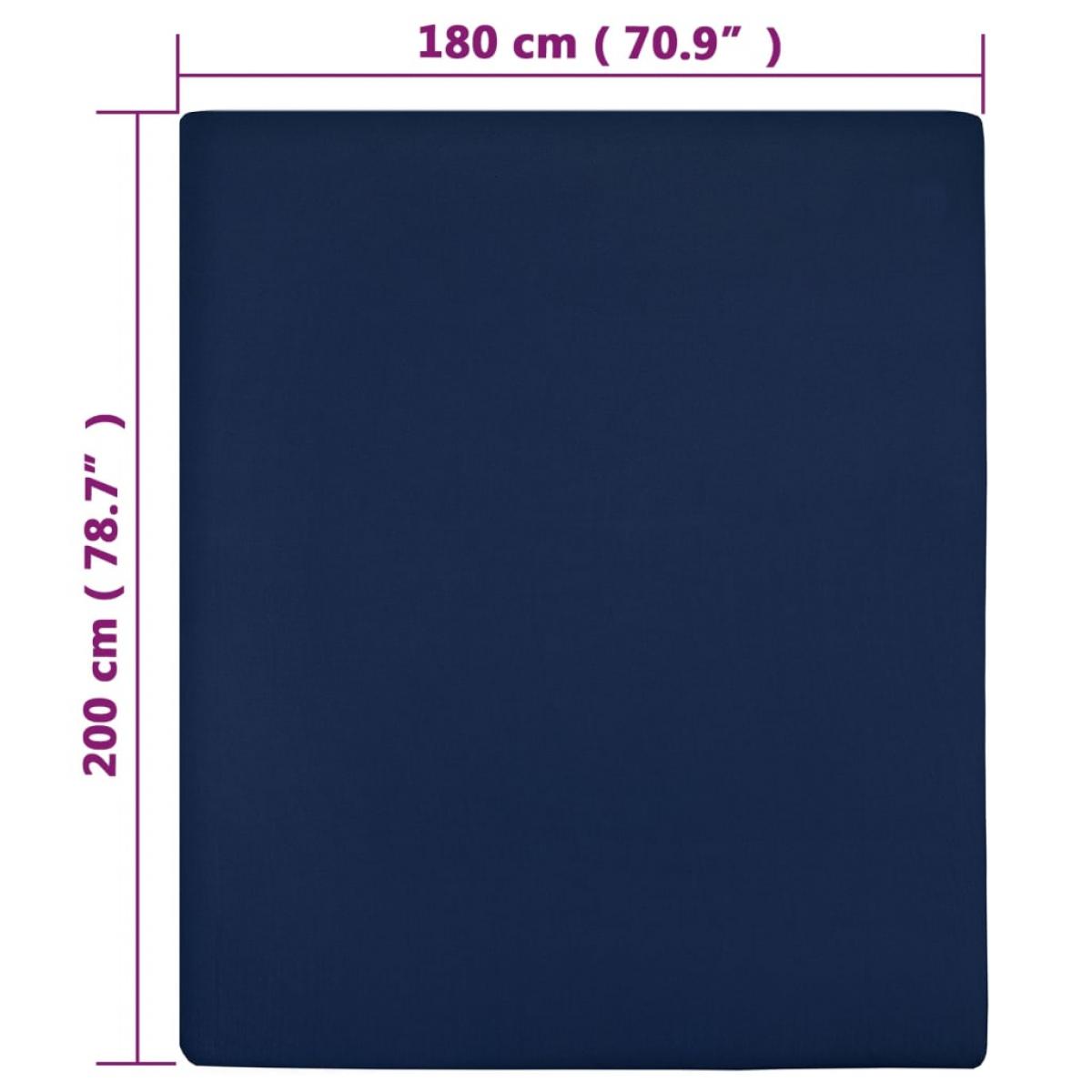 Sábana bajera jersey algodón azul marino 140x200 cm