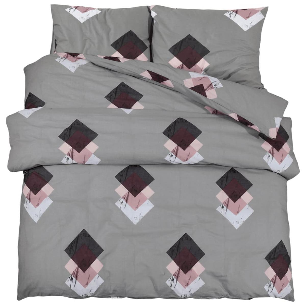 Juego de funda nórdica algodón gris 155x220 cm