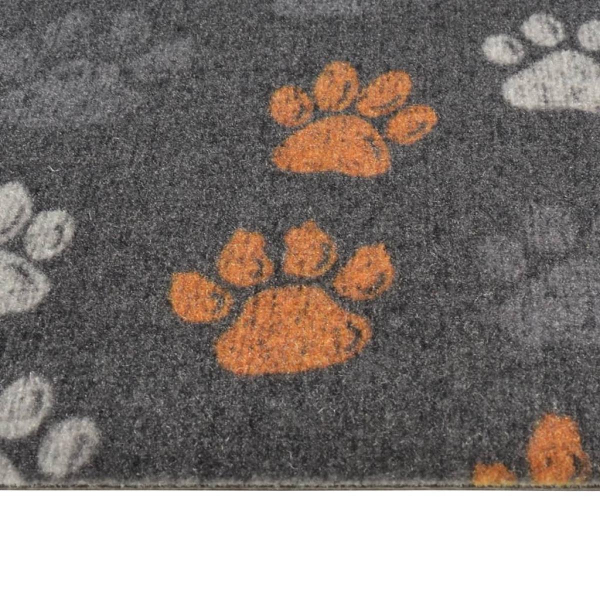 Alfombra de cocina lavable terciopelo dibujo de patas 60x300 cm