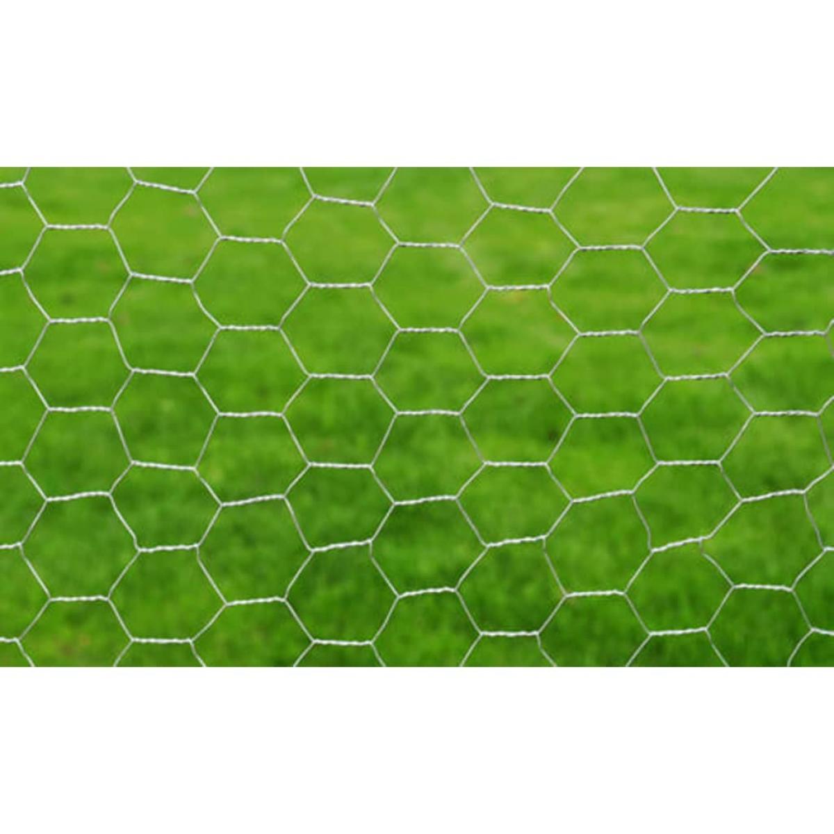 Malla de alambre hexagonal acero galvanizado plateado 1x25 m