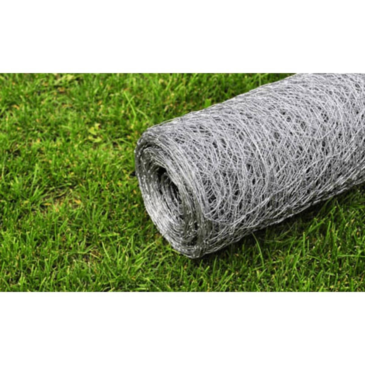 Malla de alambre hexagonal acero galvanizado plateado 1x25 m