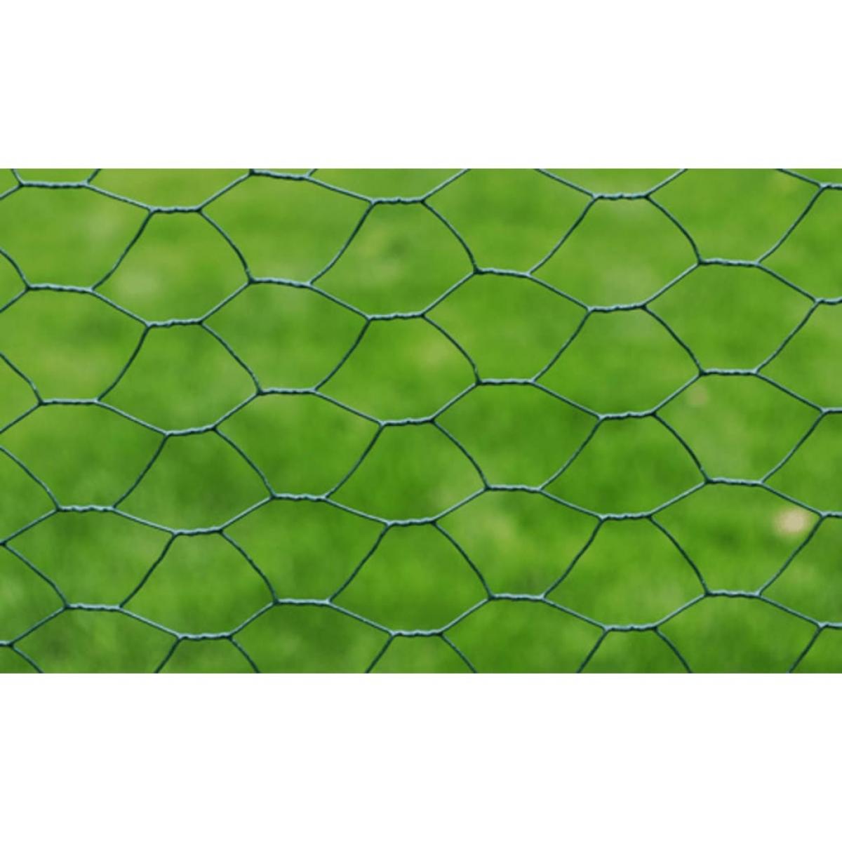 Alambrada de gallinero con revestimiento PVC verde 25x0,5 m