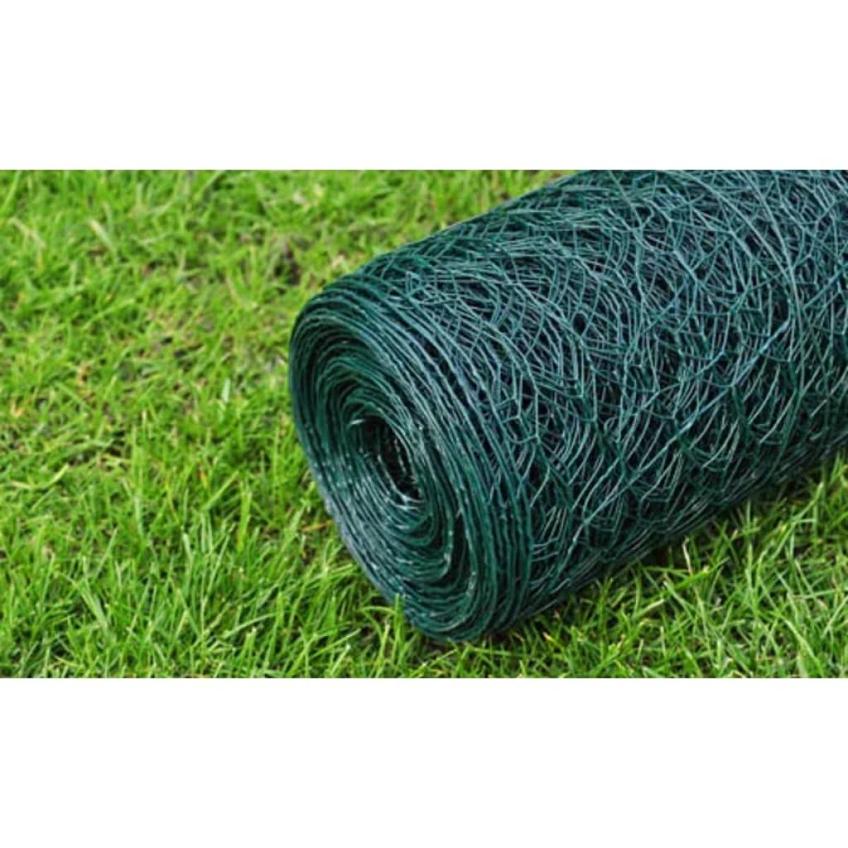 Alambrada de gallinero con revestimiento PVC verde 25x0,5 m
