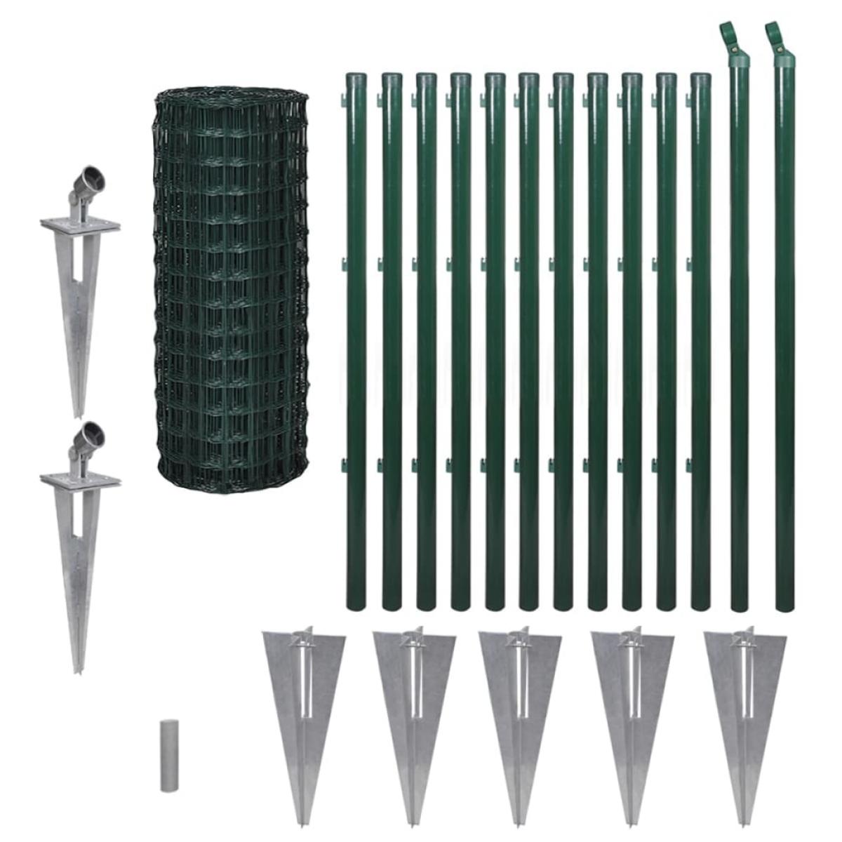 Set de euro valla acero verde 25x1 m