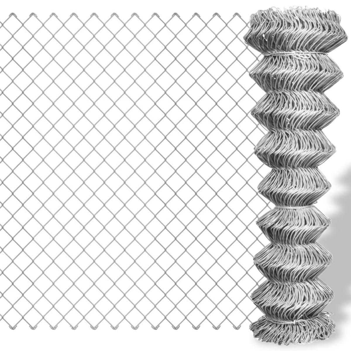 Valla de alambre acero galvanizado plateado 15x1,5 m