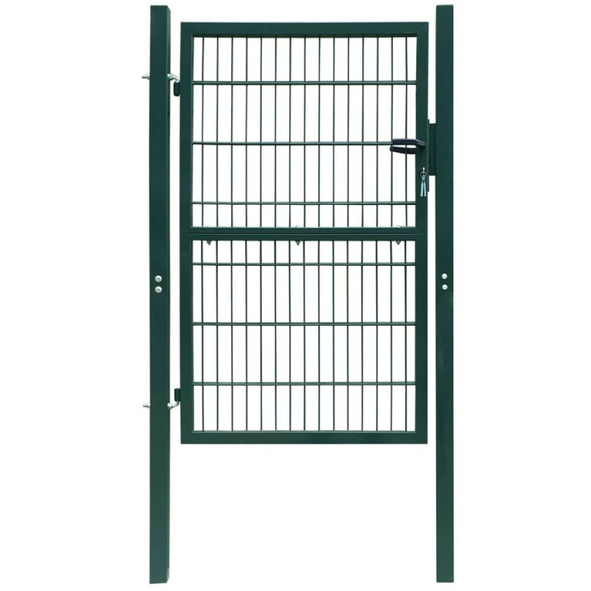 Cancela de valla 2D individual verde 106x190 cm