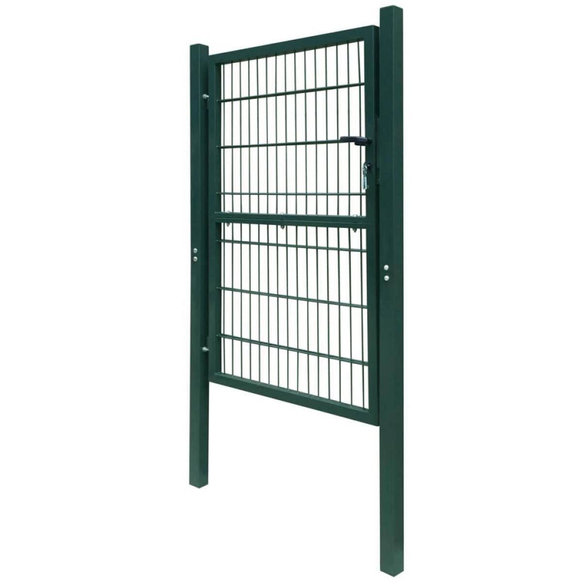 Cancela de valla 2D individual verde 106x190 cm