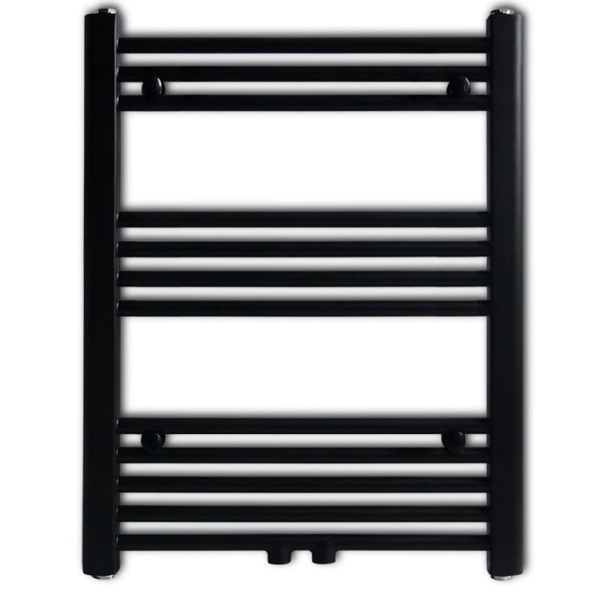 Radiador toallero de baño recto negro 600 x 764 mm