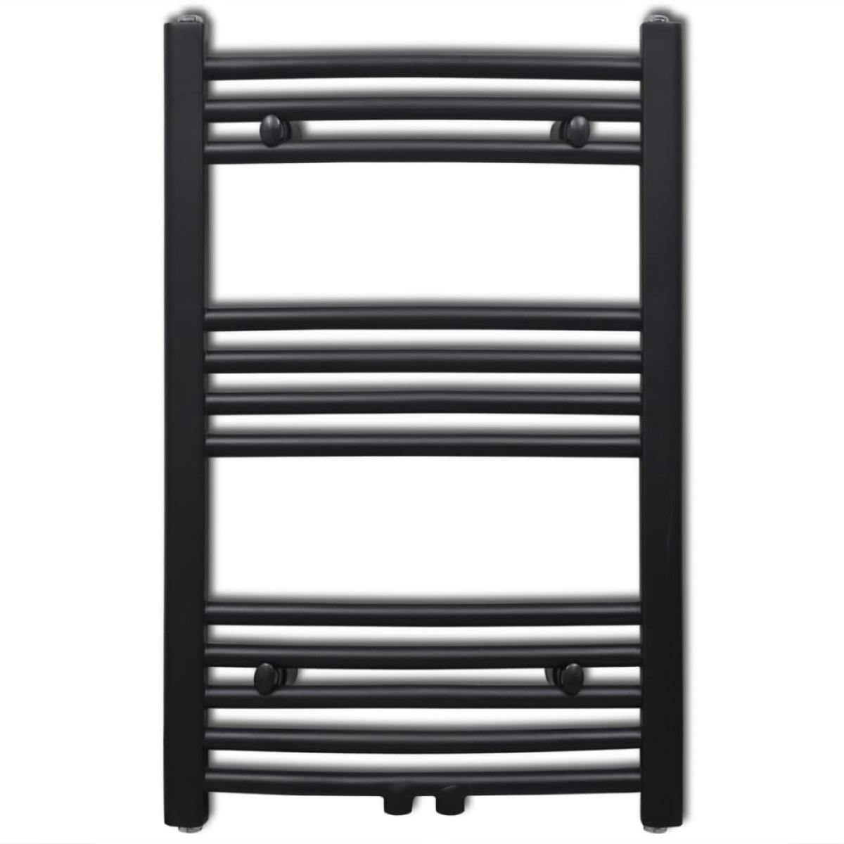 Radiador toallero de baño curvo negro 500 x 764 mm