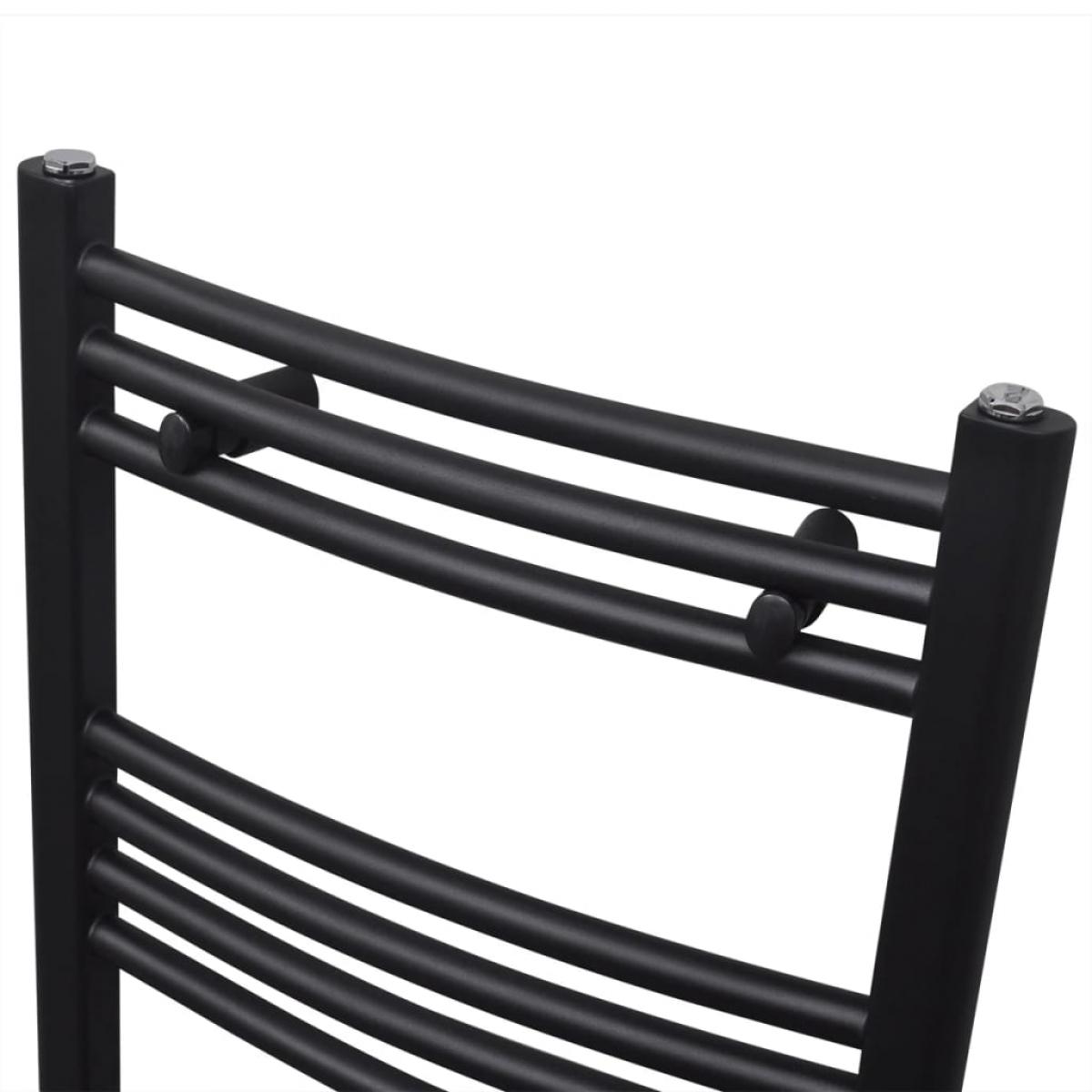 Radiador toallero de baño curvo negro 500 x 764 mm