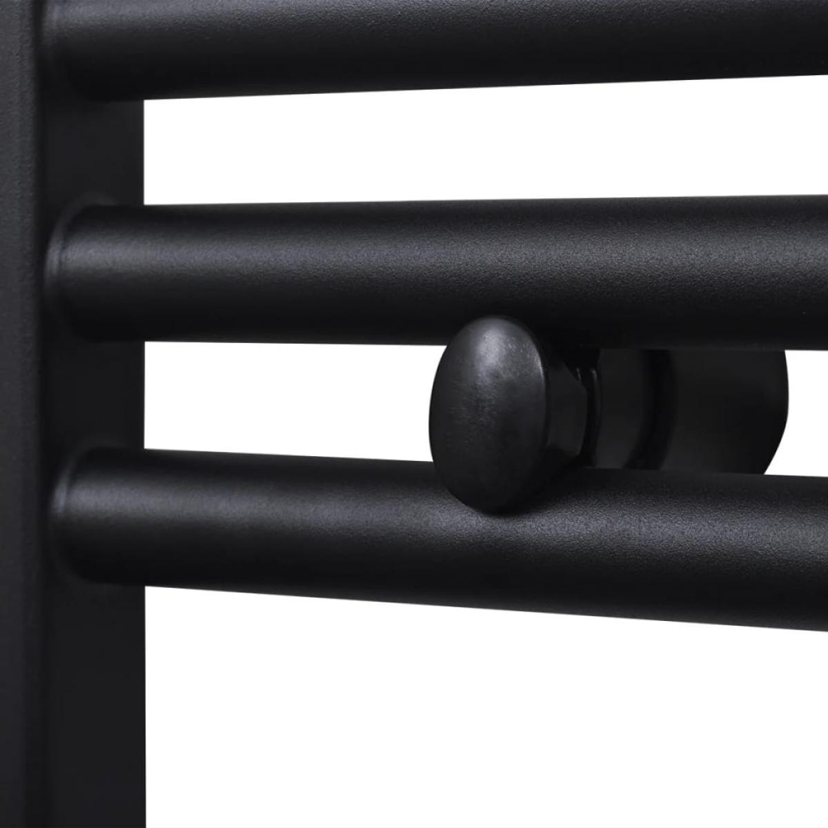 Radiador toallero de baño curvo negro 500 x 764 mm