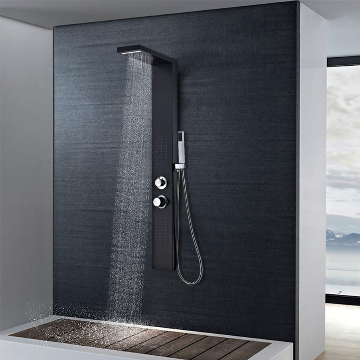 Sistema de panel de ducha aluminio negro mate