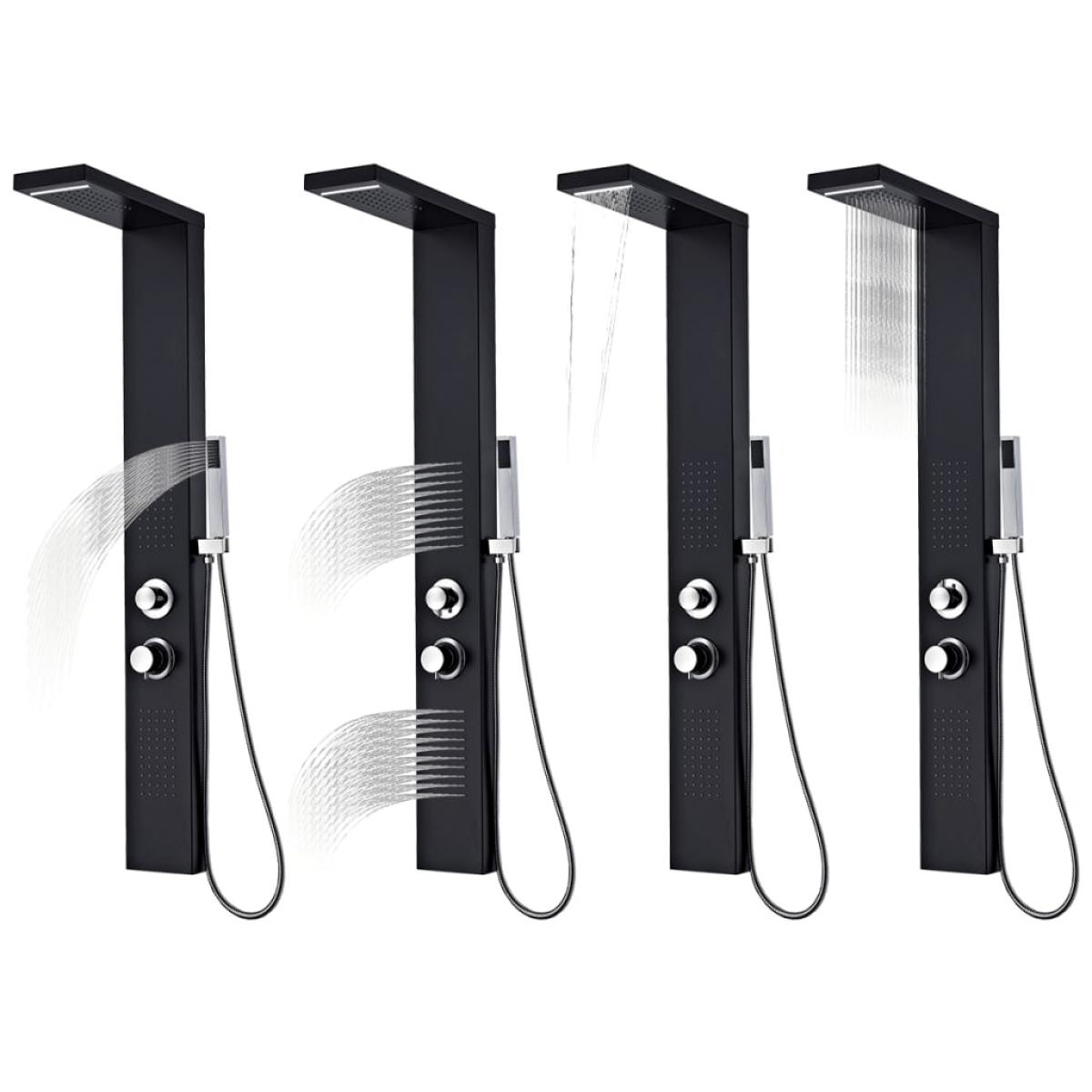 Sistema de panel de ducha aluminio negro mate