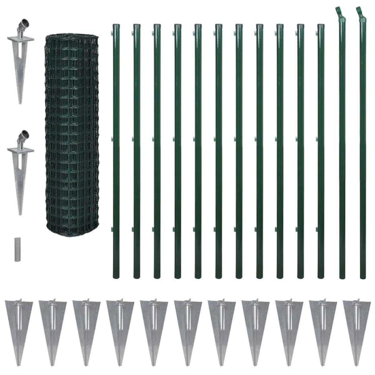 Euro Valla de acero verde 25x1,5 m