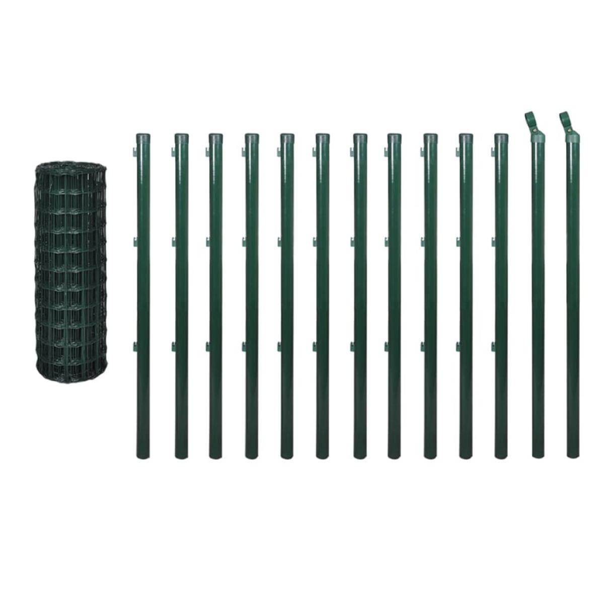 Euro Valla de acero verde 25x1,2 m