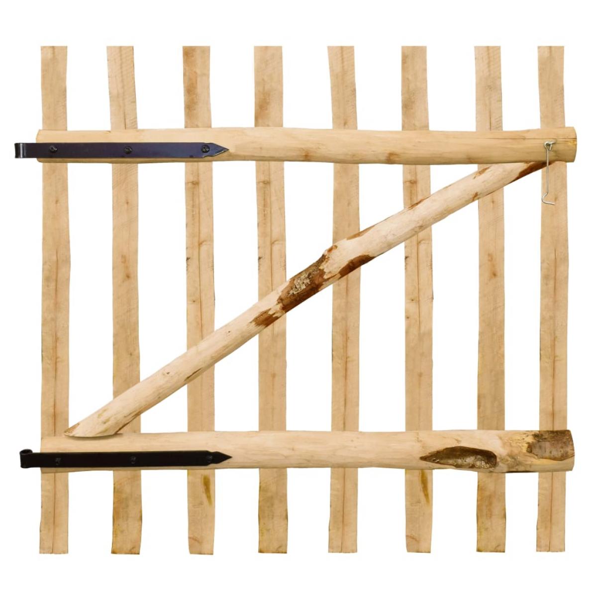 Puerta para valla 100x100 madera de avellano impregnada