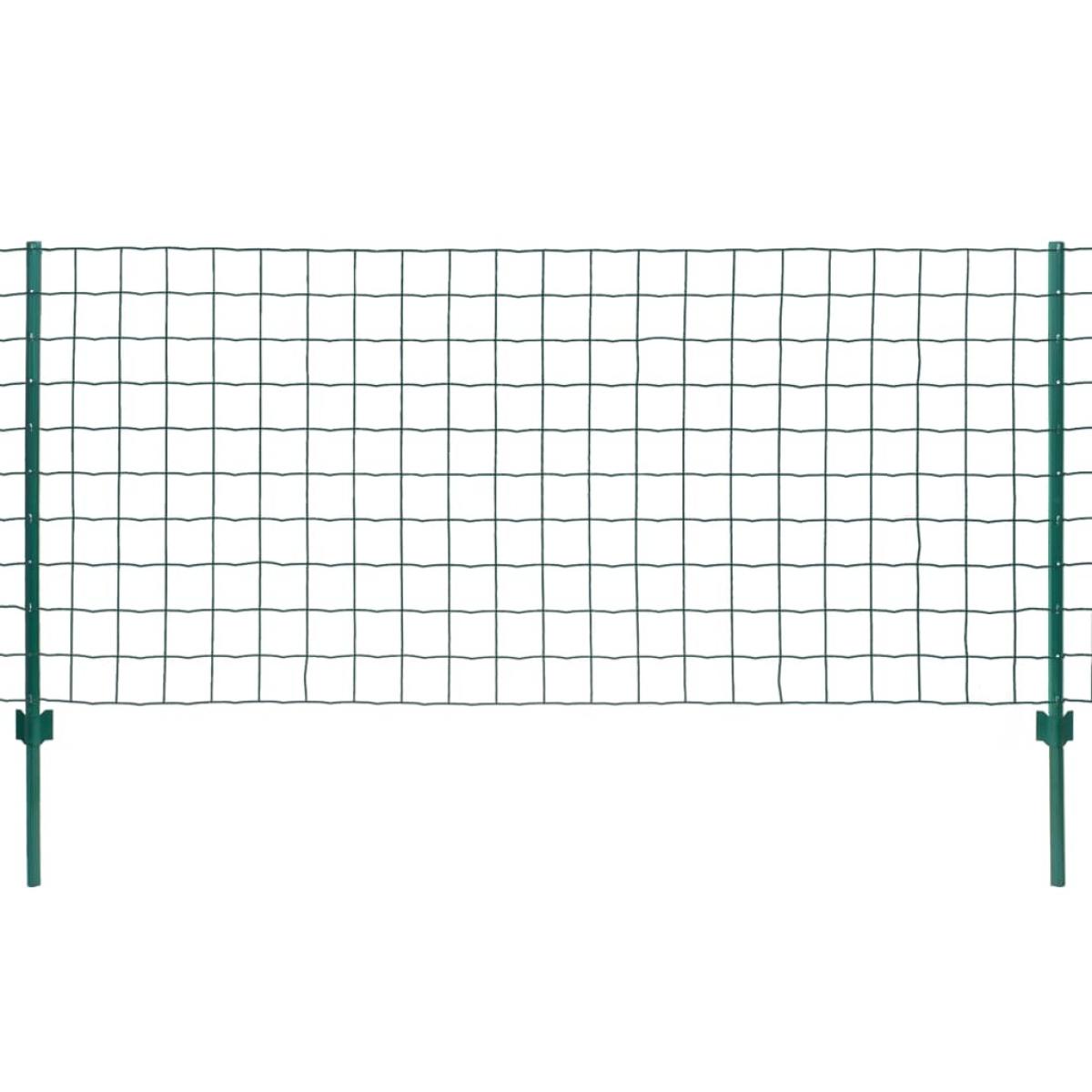Euro Valla de acero verde 20x0,8 m