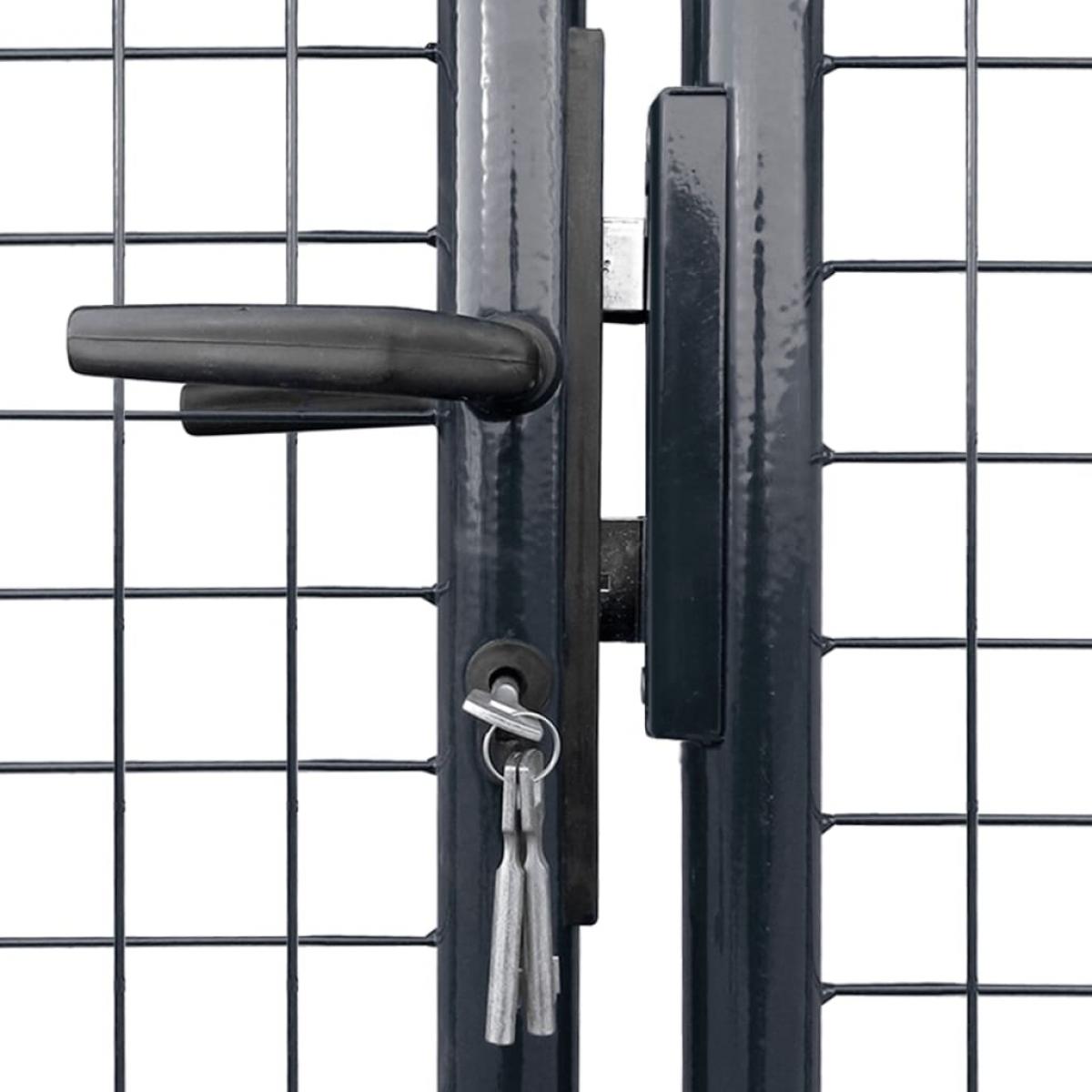 Puerta de malla de jardín acero galvanizado gris 289x100 cm
