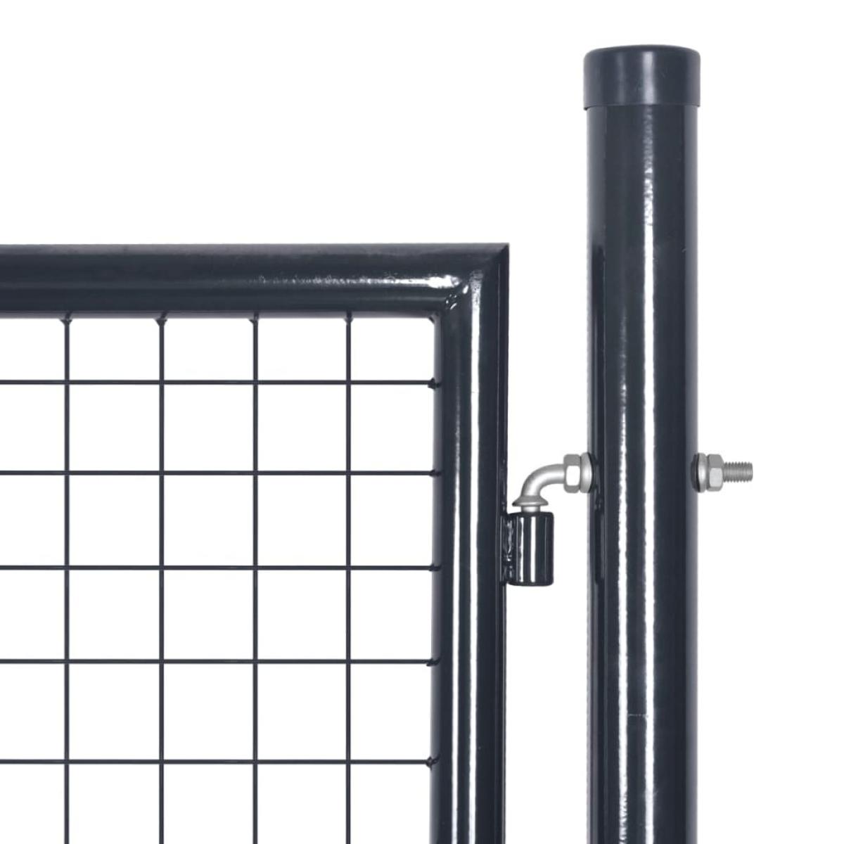 Puerta de malla de jardín acero galvanizado gris 85,5x100 cm