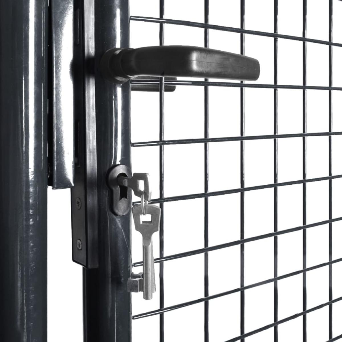Puerta de malla de jardín acero galvanizado gris 85,5x100 cm