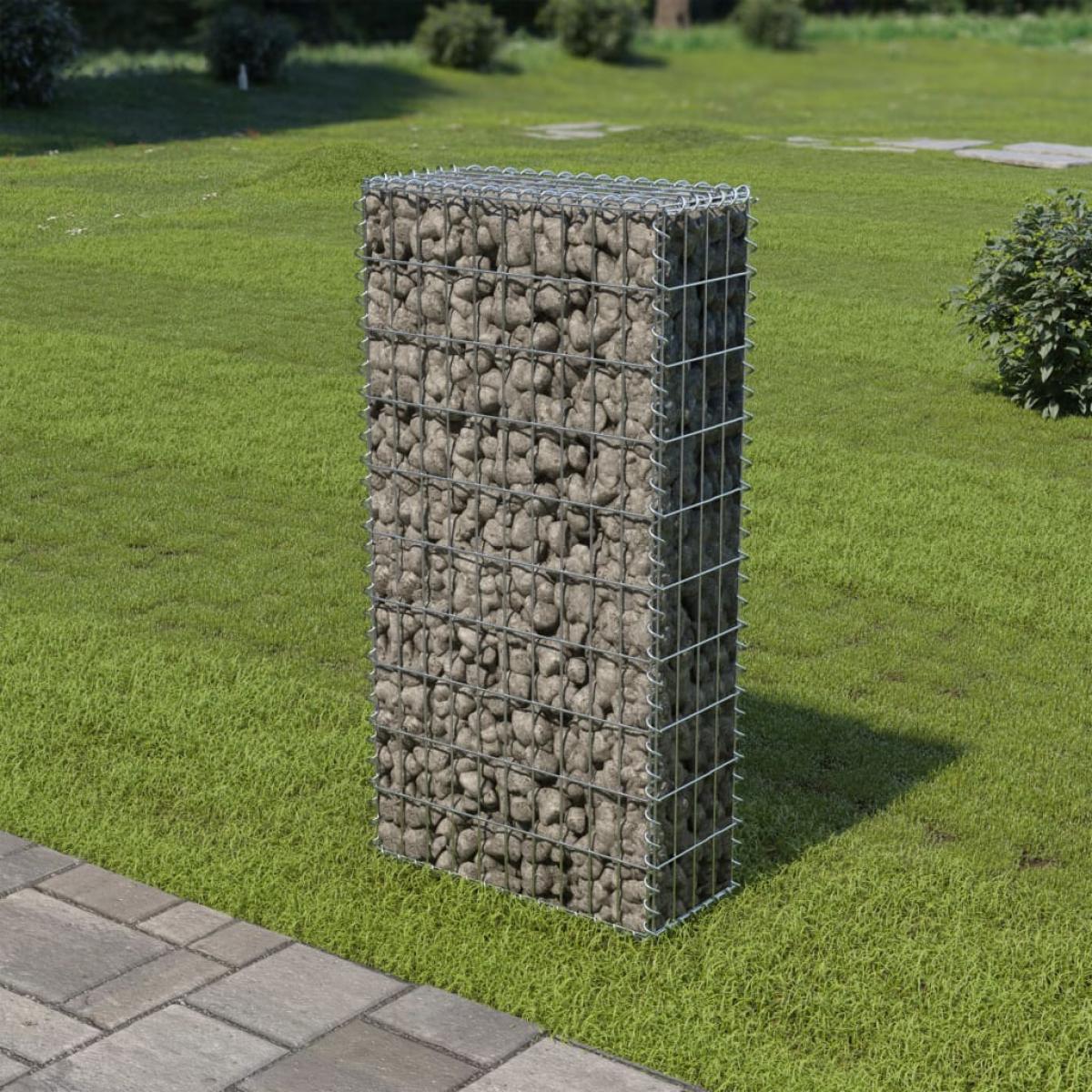 Muro de gaviones con cubiertas acero galvanizado 50x20x100 cm