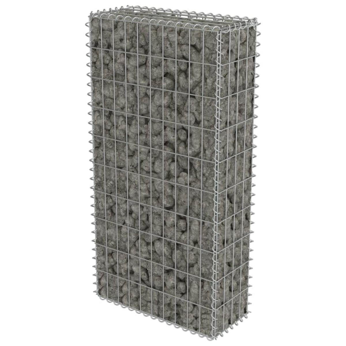 Muro de gaviones con cubiertas acero galvanizado 50x20x100 cm