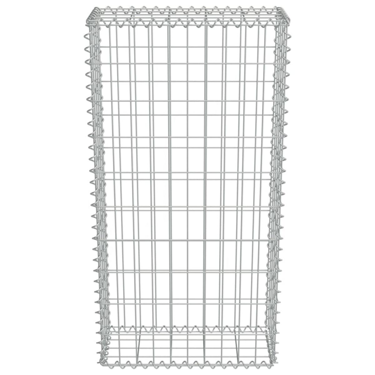 Muro de gaviones con cubiertas acero galvanizado 50x20x100 cm