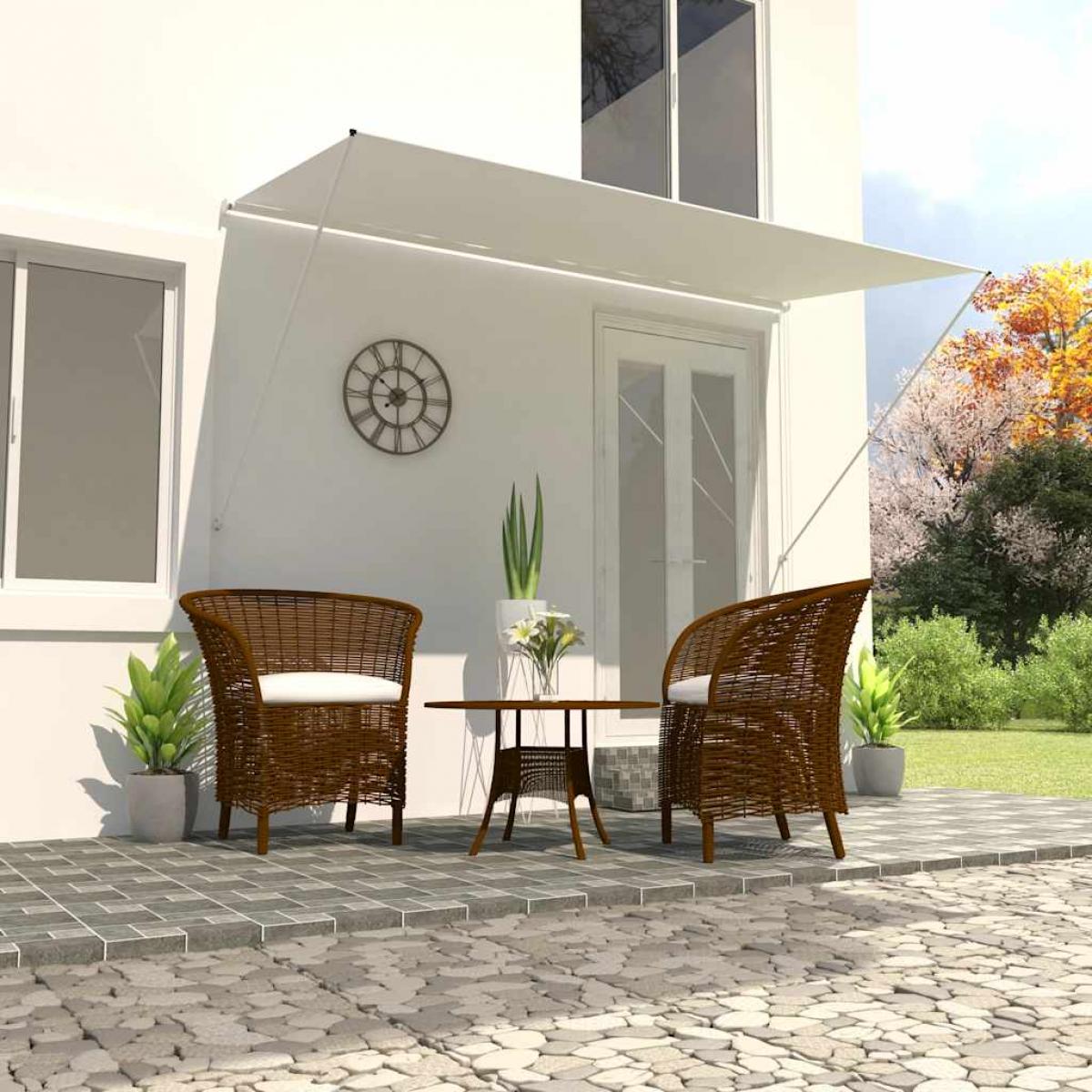 Toldo retráctil 350x150 cm crema