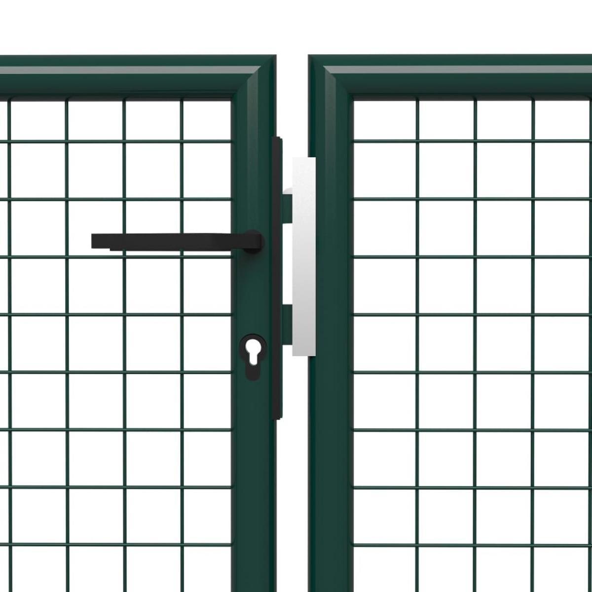 Puerta de jardín de acero verde 400x75 cm