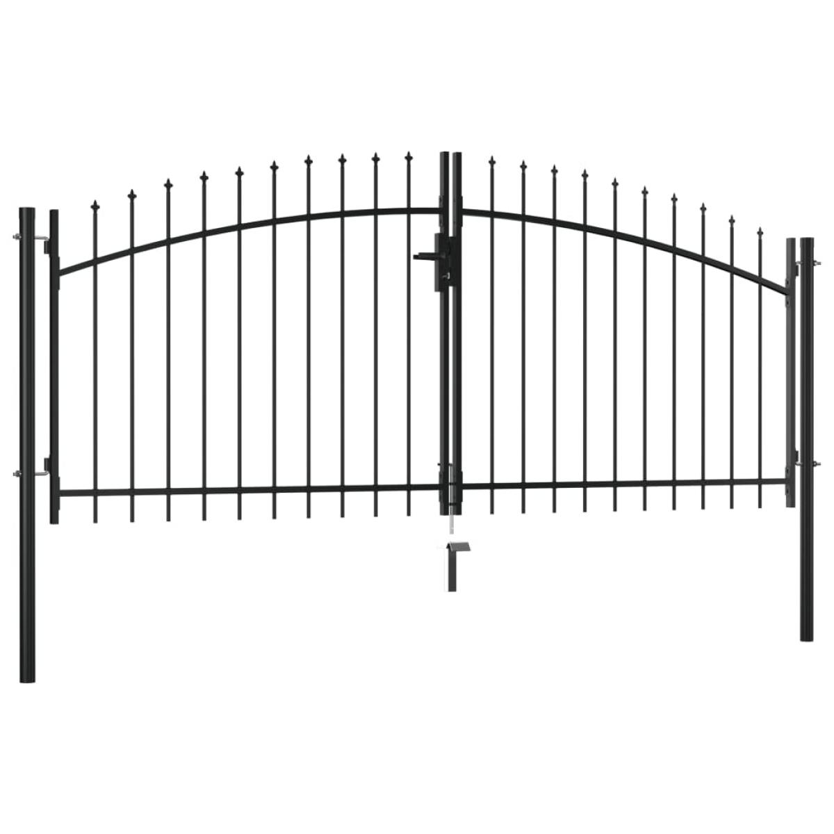 Puerta doble para valla con puntas de lanza 300x150 cm