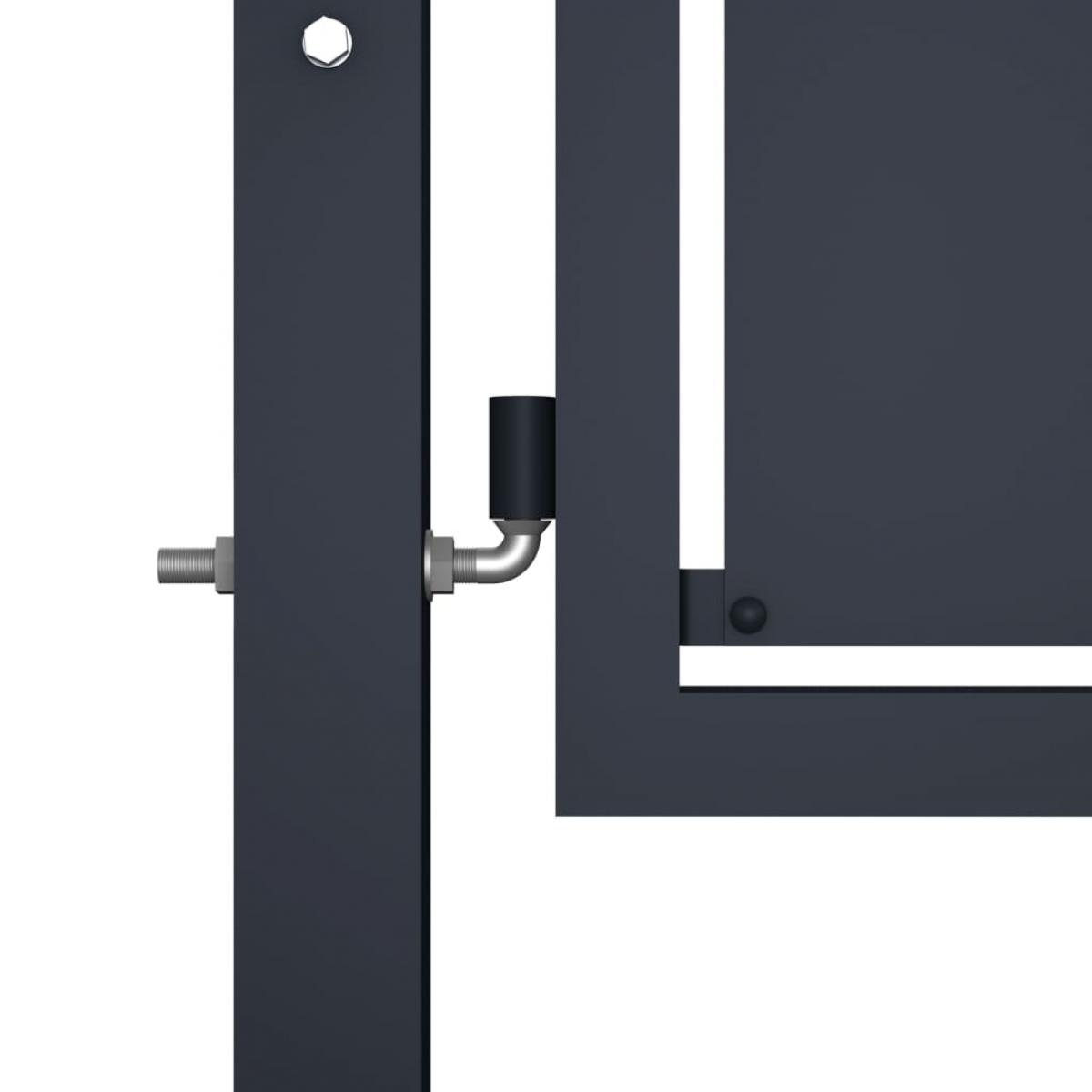 Puerta de jardín de acero gris antracita 300x100 cm