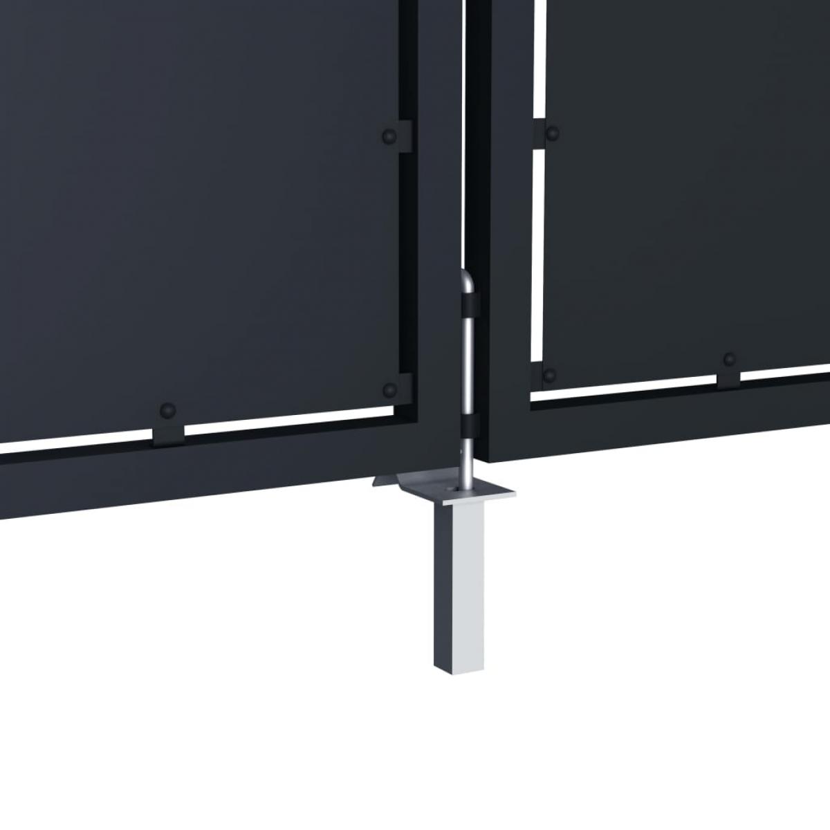 Puerta de jardín de acero gris antracita 300x100 cm