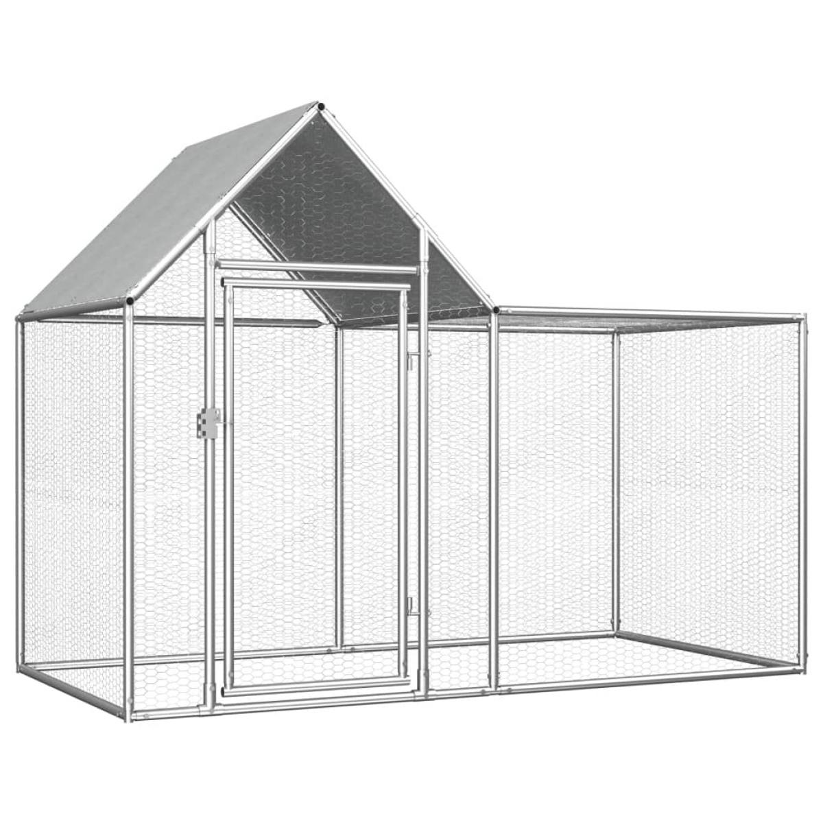 Gallinero de acero galvanizado 2x1x1,5 m