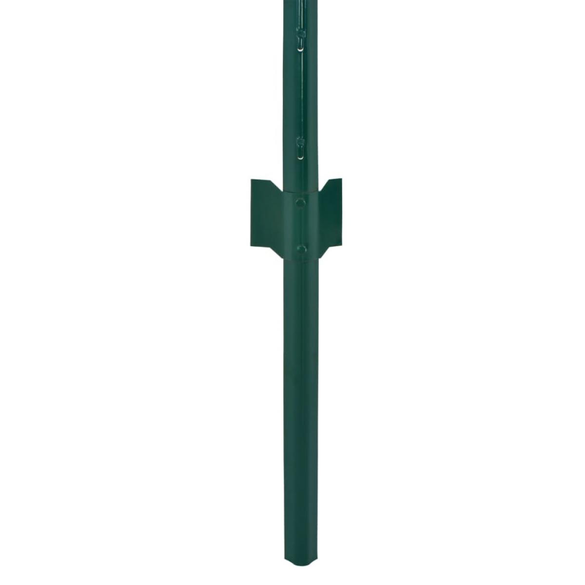 Valla de malla de alambre con postes de acero 25x2 m verde