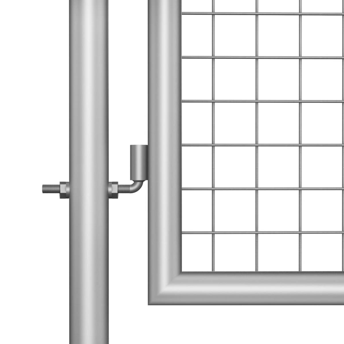 Puerta de jardín de acero galvanizado plateado 105x200 cm