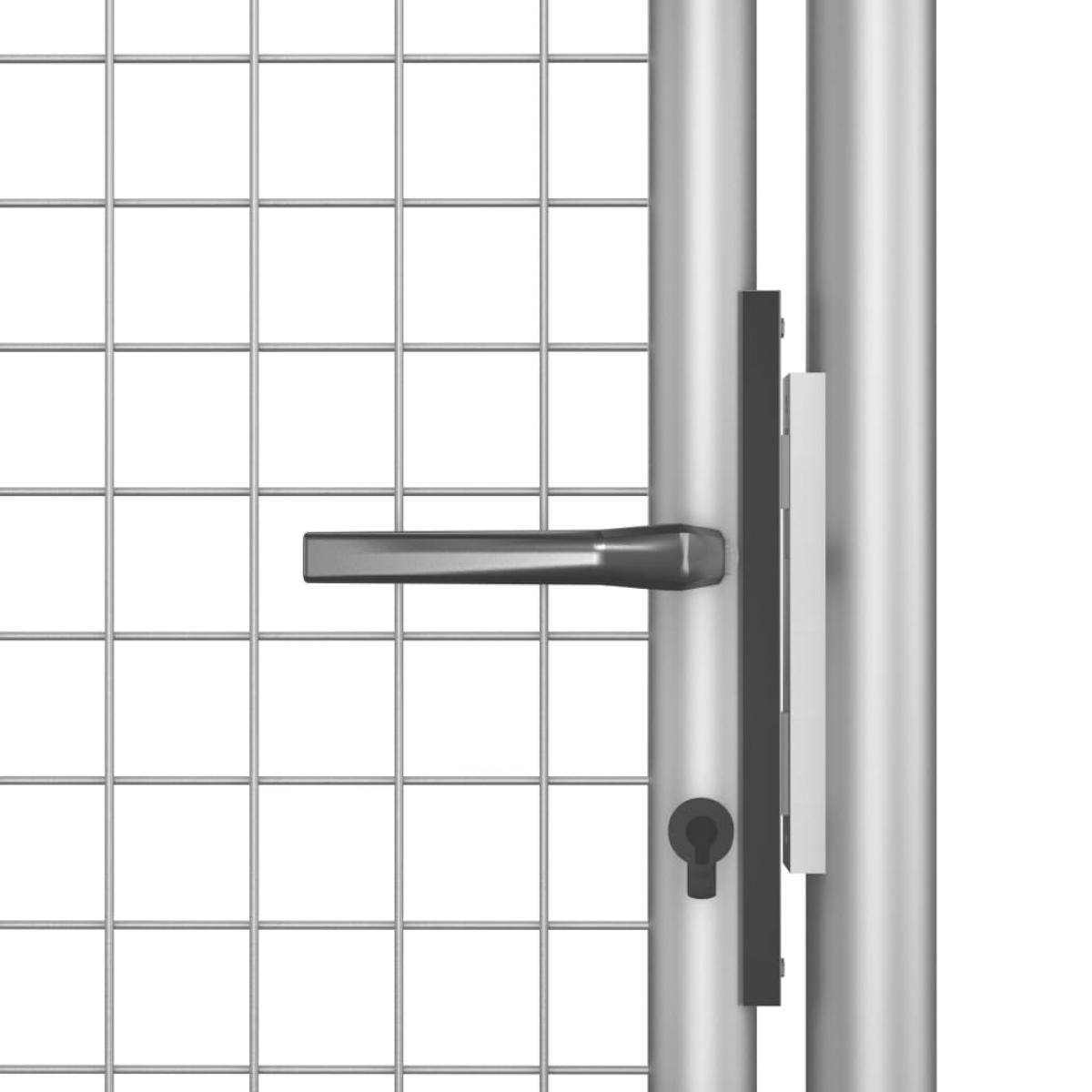 Puerta de jardín de acero galvanizado plateado 105x200 cm