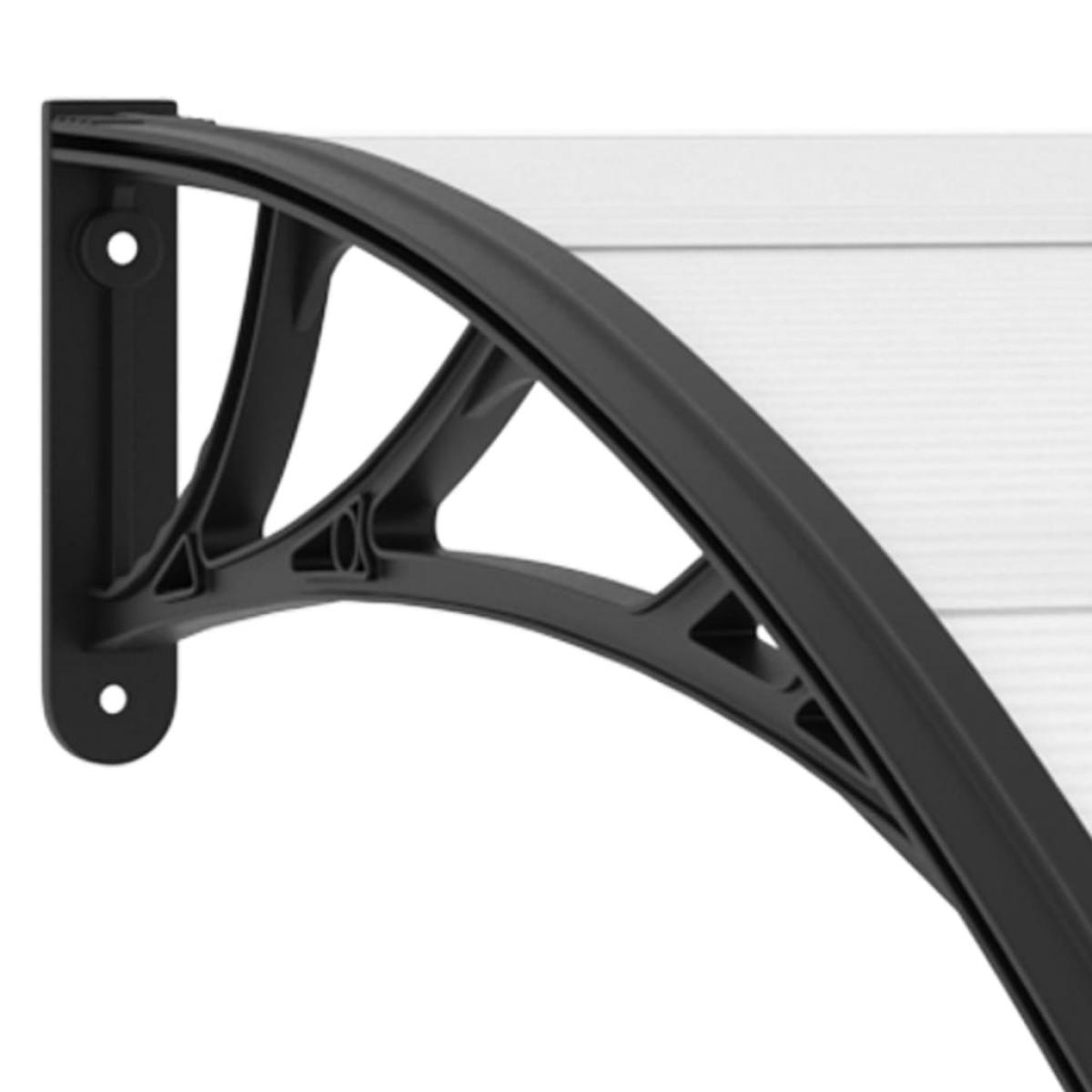 Marquesina para puerta PC negro y transparente 240x75 cm