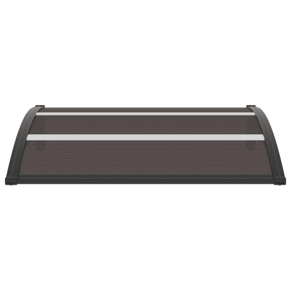 Marquesina de puerta PC negro 120x75 cm
