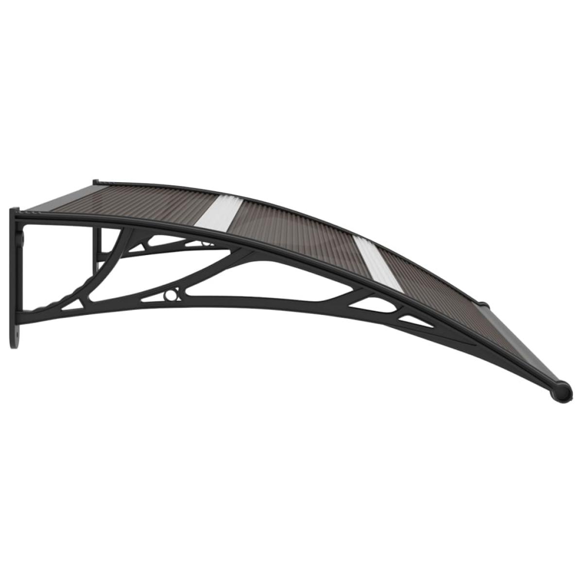 Marquesina de puerta PC negro 120x75 cm
