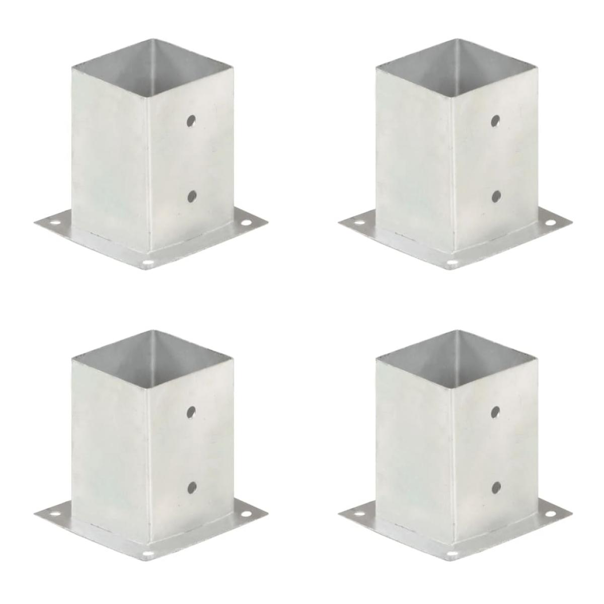 Anclajes para postes 4 unidades metal galvanizado 101 mm